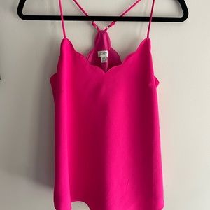 J Crew Hot Pink Scallop Blouse